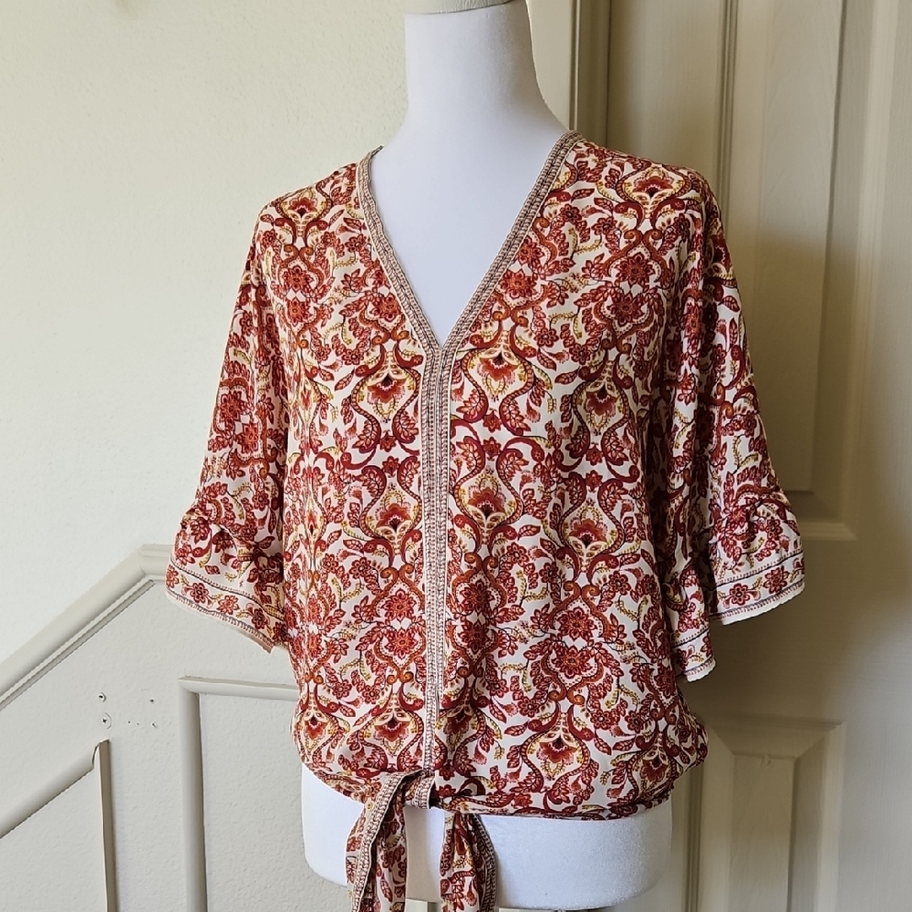 Max Studio Tie Front Blouse